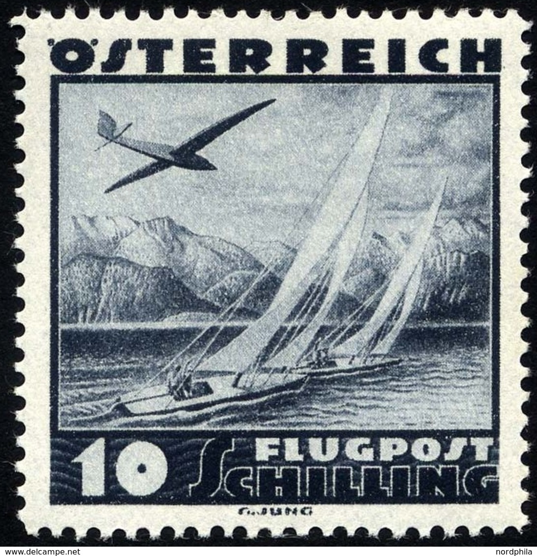 ÖSTERREICH 612 **, 1935, 10 S. Flugzeug über Landschaften, Pracht, Mi. 100.- - Other & Unclassified