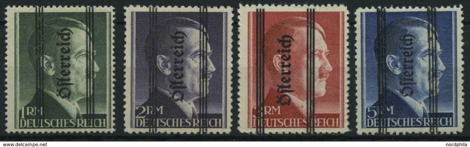 ÖSTERREICH 693-95I,696II **, 1945, 1 - 5 RM Grazer Aufdruck, Prachtsatz, Mi. 610.- - Altri & Non Classificati