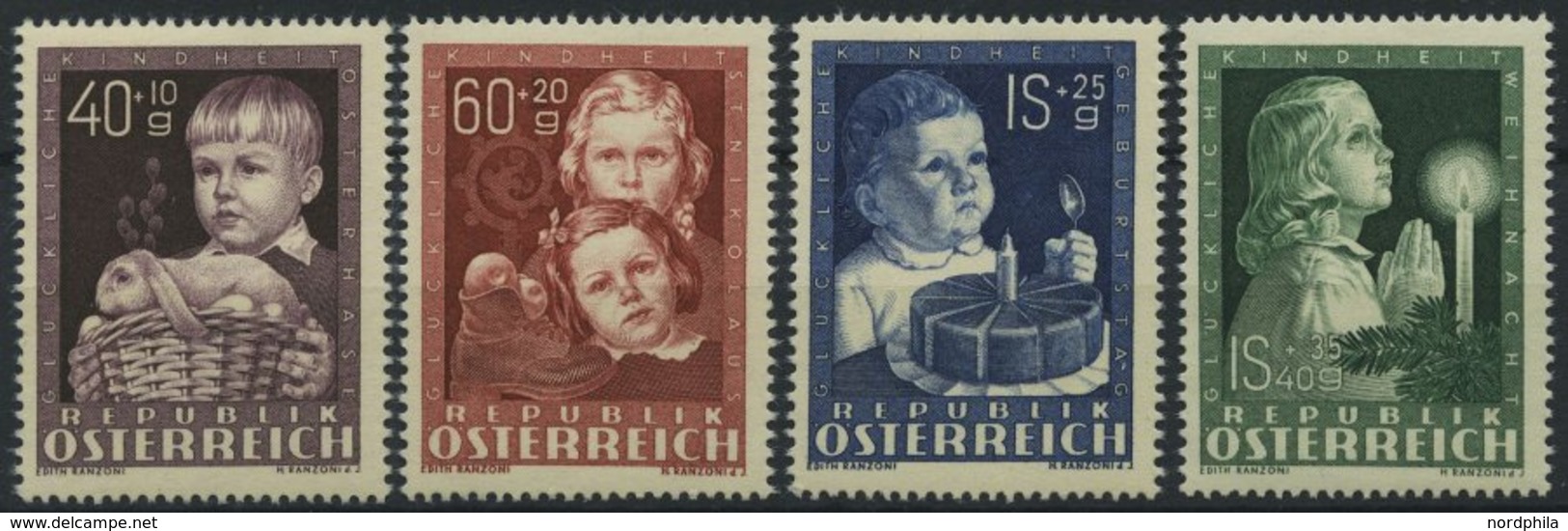 ÖSTERREICH 929-32 **, 1949, Glückliche Kindheit, Prachtsatz, Mi. 80.- - Andere & Zonder Classificatie