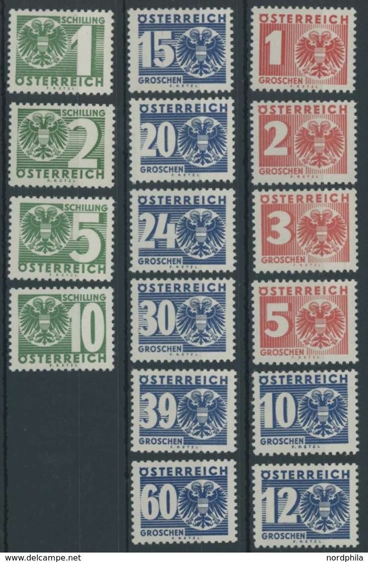 PORTOMARKEN P 159-74 **, 1935, Ziffer Und Staatswappen, Postfrischer Prachtsatz, Mi. 80.- - Postage Due