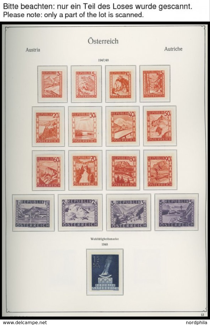 SAMMLUNGEN **, Postfrische Sammlung Österreich Von 1945-90 Ab Mi.Nr. 697, Bis Auf 3 Kleine Werte 1984 Und 1989 Komplett  - Verzamelingen