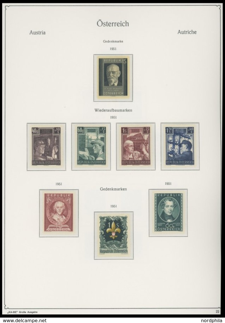 SAMMLUNGEN **, postfrische Sammlung Österreich von 1945-90 ab Mi.Nr. 697, bis auf 3 kleine Werte 1984 und 1989 komplett 