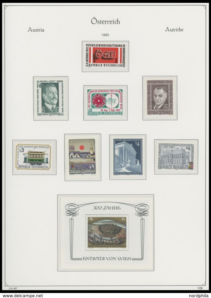 SAMMLUNGEN **, Fast Komplette Postfrische Sammlung Österreich Von 1960-95 Auf KA-BE Falzlosseiten, Prachterhaltung, Mi.  - Collezioni