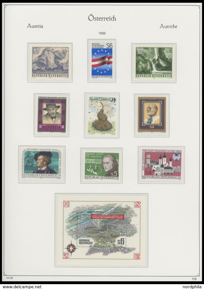 SAMMLUNGEN **, Fast Komplette Postfrische Sammlung Österreich Von 1960-95 Auf KA-BE Falzlosseiten, Prachterhaltung, Mi.  - Collezioni