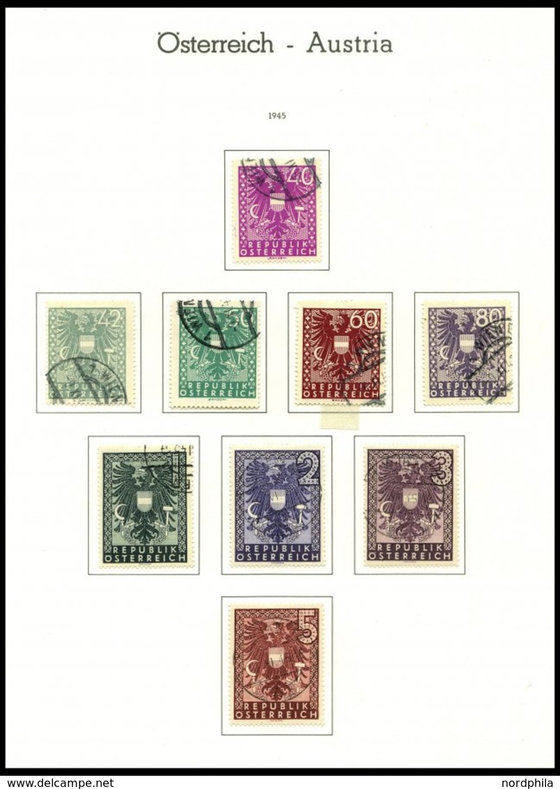 SAMMLUNGEN O, Gestempelte Sammlung Österreich Von 1945-75 Im Leuchtturm Falzlosalbum, Ab 1952 Bis Auf Wenige Werte Kompl - Collections