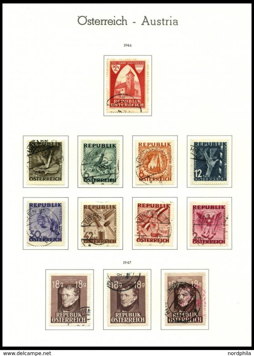 SAMMLUNGEN O, Gestempelte Sammlung Österreich Von 1945-75 Im Leuchtturm Falzlosalbum, Ab 1952 Bis Auf Wenige Werte Kompl - Collections