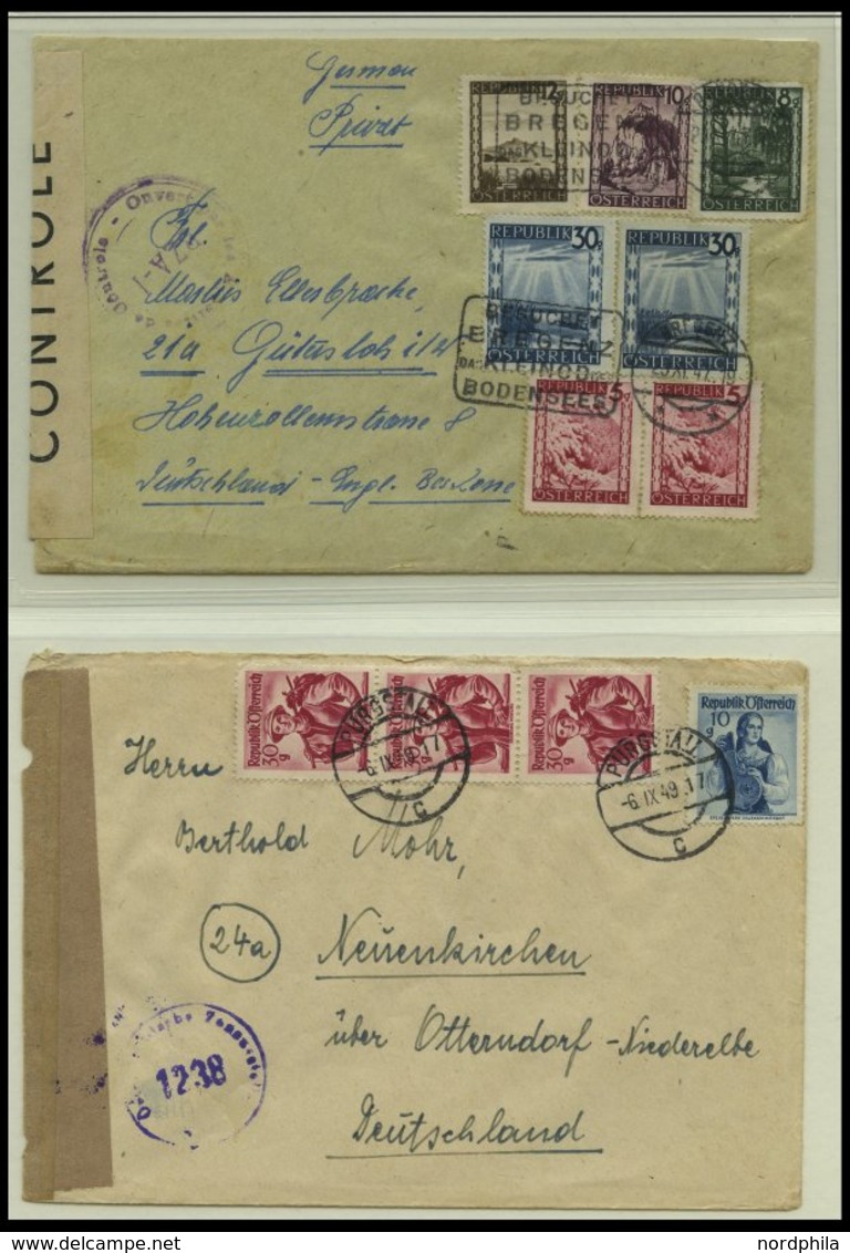 SAMMLUNGEN 1945-52, Sammlung Von 19 Verschiedenen Belegen Mit Zensurstempeln, Meist Einschreibbriefe, Meist Pracht, Besi - Verzamelingen