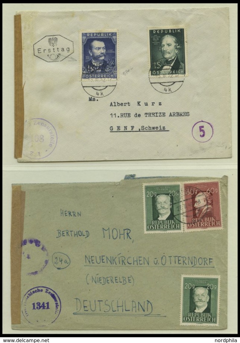 SAMMLUNGEN 1945-52, Sammlung Von 19 Verschiedenen Belegen Mit Zensurstempeln, Meist Einschreibbriefe, Meist Pracht, Besi - Collections