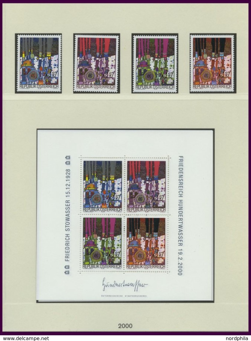 SAMMLUNGEN **,o , Sammlung Österreich Von 1991-2001 Im Lindner Falzlosalbum, Postfrisch überkomplett Mit Einigen Kleinbo - Verzamelingen