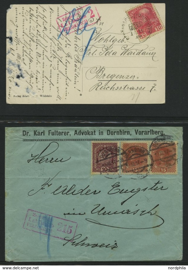 LOTS 1916, Kleine Sammlung Von 14 Verschiedenen Zensurbelegen, Einige Bessere, Feinst/Pracht - Autres & Non Classés