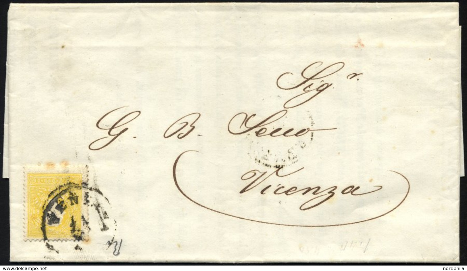 LOMBARDEI UND VENETIEN 6II BRIEF, 1863, 2 So. Gelb, Type II, Mit K1 VENEZIA Auf Ortsbrief, Feinst (kleine Stockpunkte) - Lombardo-Vénétie