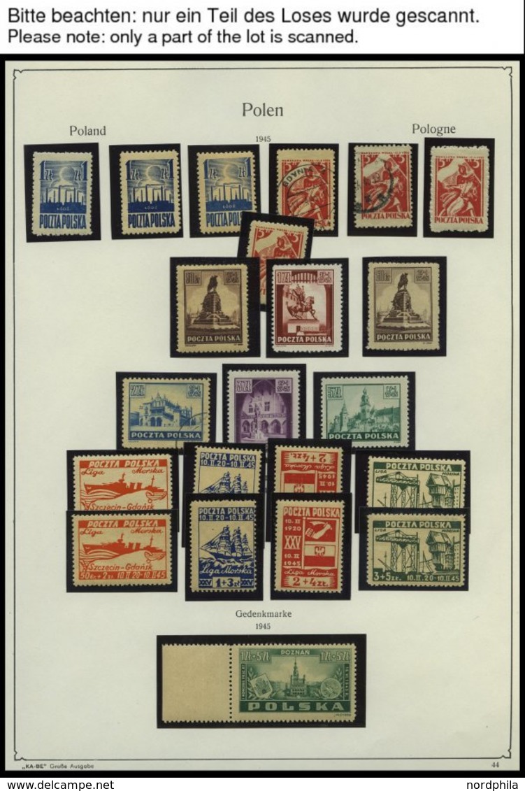 SAMMLUNGEN, LOTS **,o , 1944-1959, Meist Postfrische Sammlung Polen Im KA-BE Album Mit Guten Mittleren Ausgaben Und Bloc - Collections