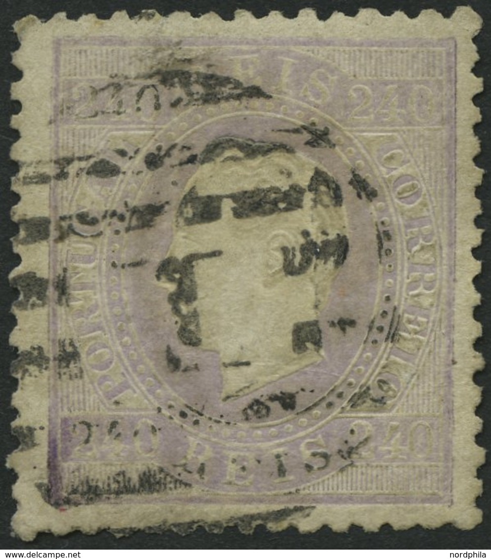 PORTUGAL 44B O, 1873, 240 R. Lila, Gezähnt 121/2, Feinst (oben Kleiner Spalt Behoben), Mi. 1500.- - Used Stamps