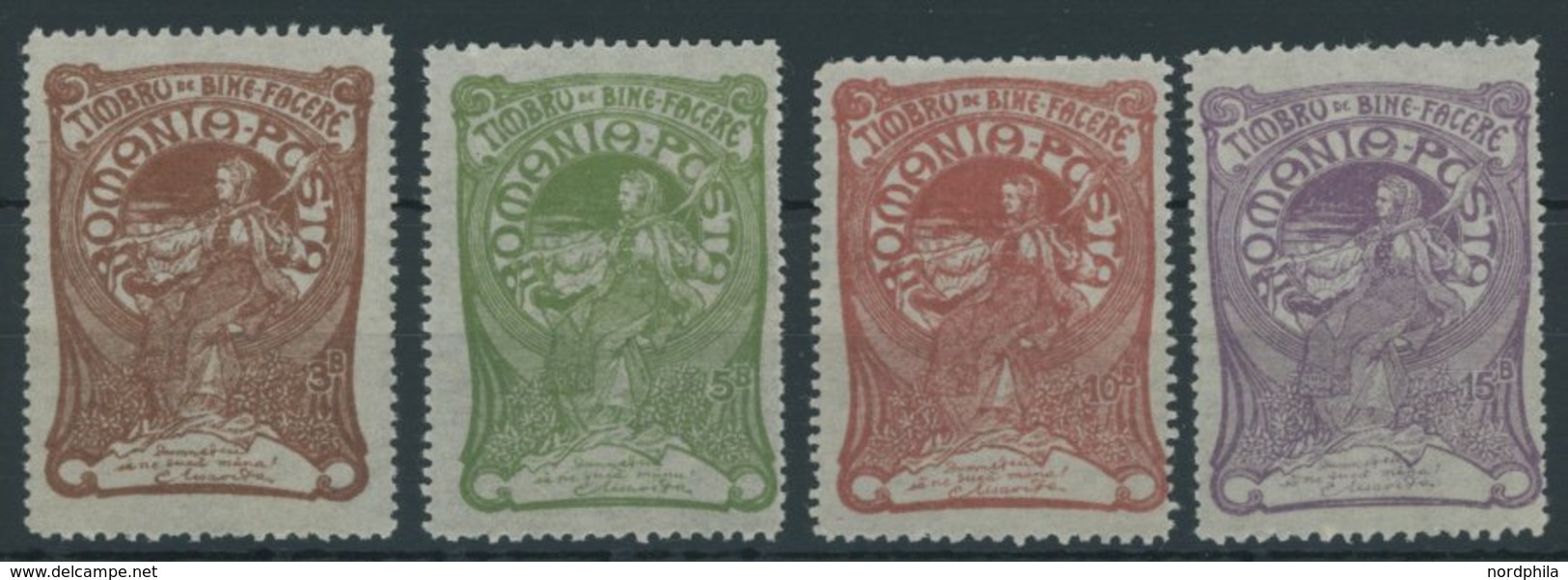 RUMÄNIEN 161-64 **, 1906, Wohlfahrt, Sehr Dünnes Papier, Postfrisch, üblich Gezähnter Prachtsatz - Altri & Non Classificati