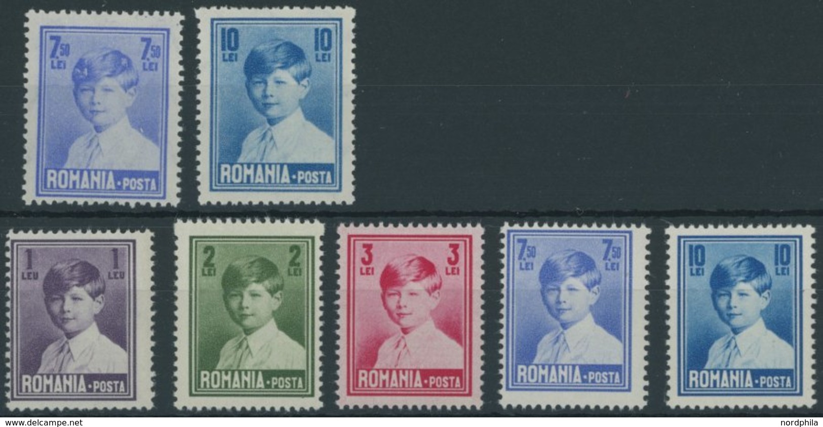 RUMÄNIEN 354/5,356-60 **, 1929/39, König Michael I, 7 Postfrische Prachtwerte, Mi. 78.- - Autres & Non Classés