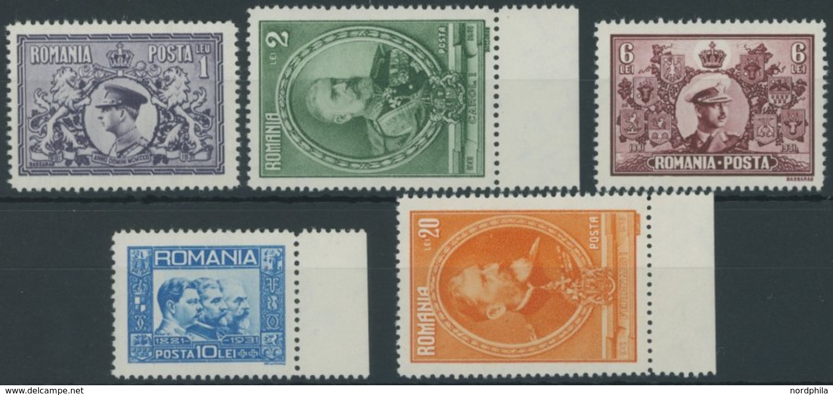 RUMÄNIEN 397-401 **, 1931, 50 Jahre Königreich Rumänien, Postfrischer Prachtsatz, Mi. 80.- - Otros & Sin Clasificación