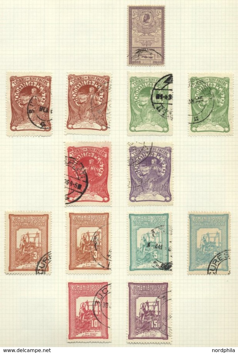 SAMMLUNGEN, LOTS o, *, gestempelte Sammlung Rumänien von 1903-76 in 2 Bänden mit einigen besseren Ausgaben, oftmals dopp