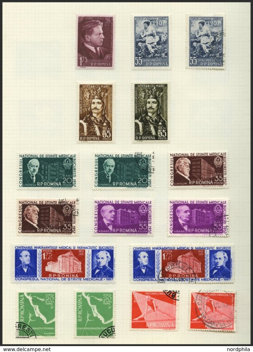 SAMMLUNGEN, LOTS o, *, gestempelte Sammlung Rumänien von 1903-76 in 2 Bänden mit einigen besseren Ausgaben, oftmals dopp