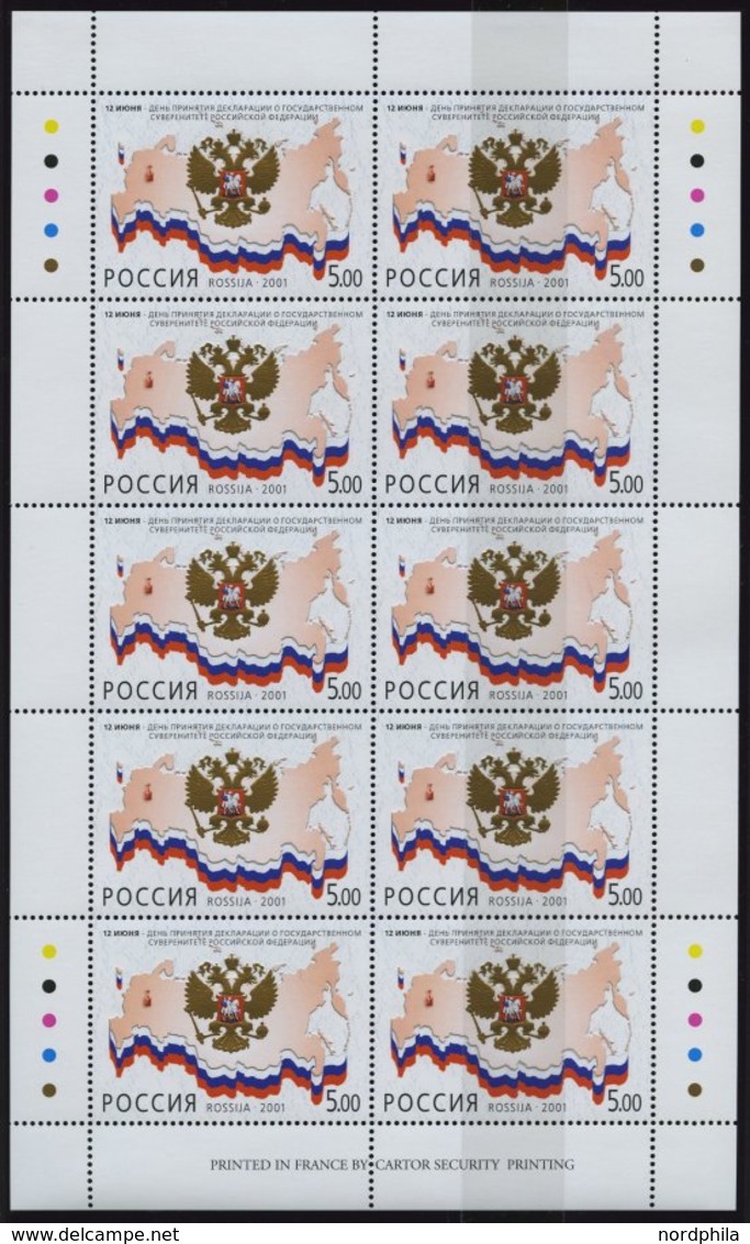 RUSSLAND 811,912KB **, 2000/1, Internationale Zusammenarbeit Im Weltraum Und Staatliche Souveränität, 2 Kleinbogen, Prac - Autres & Non Classés