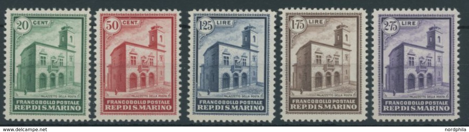 SAN MARINO 175-79 **, 1932, Neues Postgebäude, Prachtsatz, Mi. 1300.- - Otros & Sin Clasificación