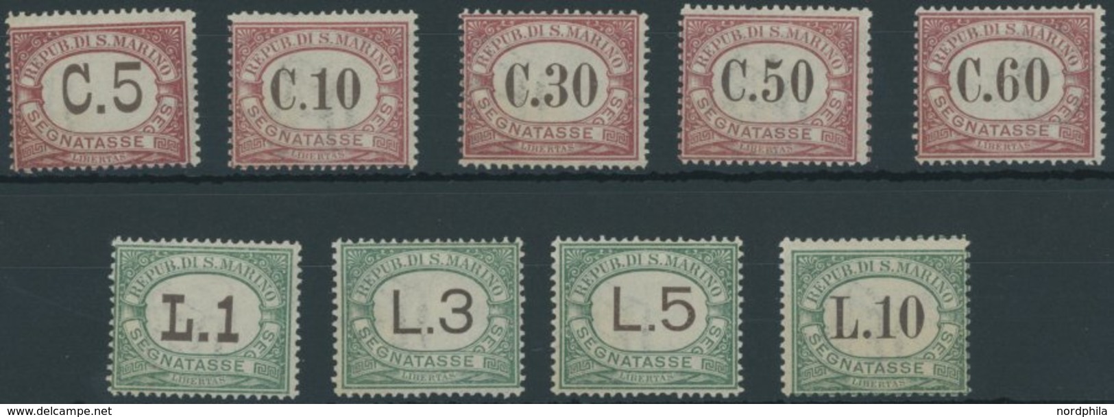 PORTOMARKEN P 10-18 *, 1924, Ziffer, Falzrest, Prachtsatz, Mi. 300.- - Timbres-taxe