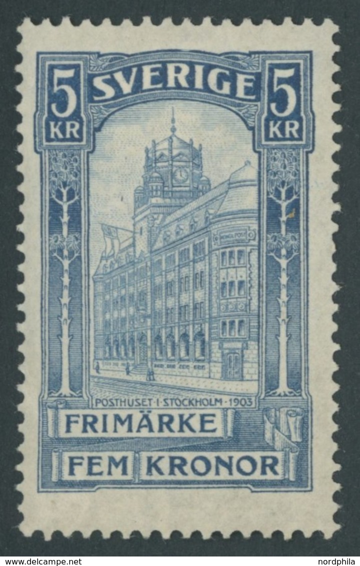 SCHWEDEN 54 *, 1903, 5 Kr. Hauptpostamt, Mehrere Falzreste, Feinst, Mi. 200.- - Prefilatelia