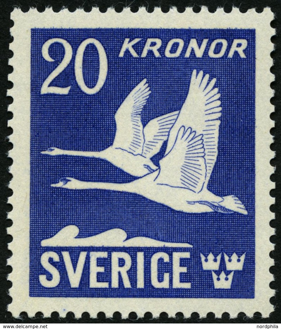 SCHWEDEN 290B **, 1942, 20 Kr. Schwäne, Allseitig Gezähnt, Pracht, Mi. 130.- - Prefilatelia