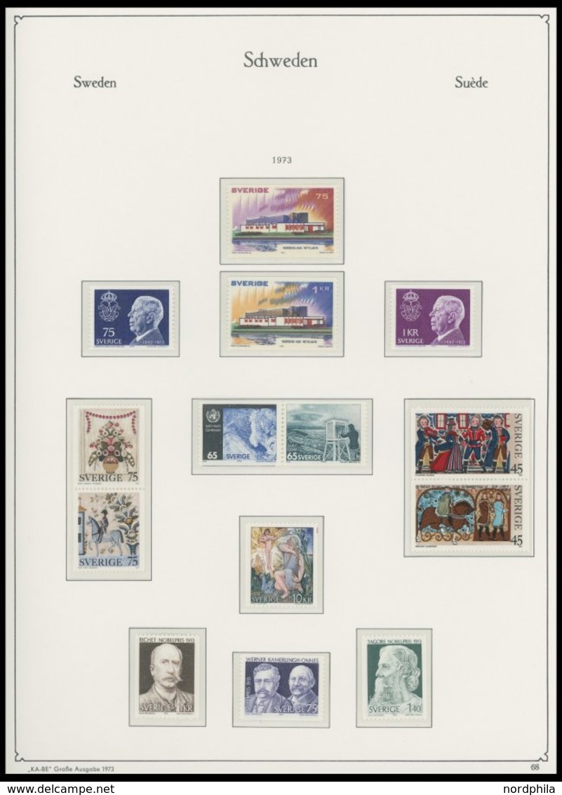 SAMMLUNGEN, LOTS **, Fast Komplette Postfrische Sammlung Schweden Von 1960-96 Auf KA-BE Falzlosseiten Mit Vielen Zusamme - Collections