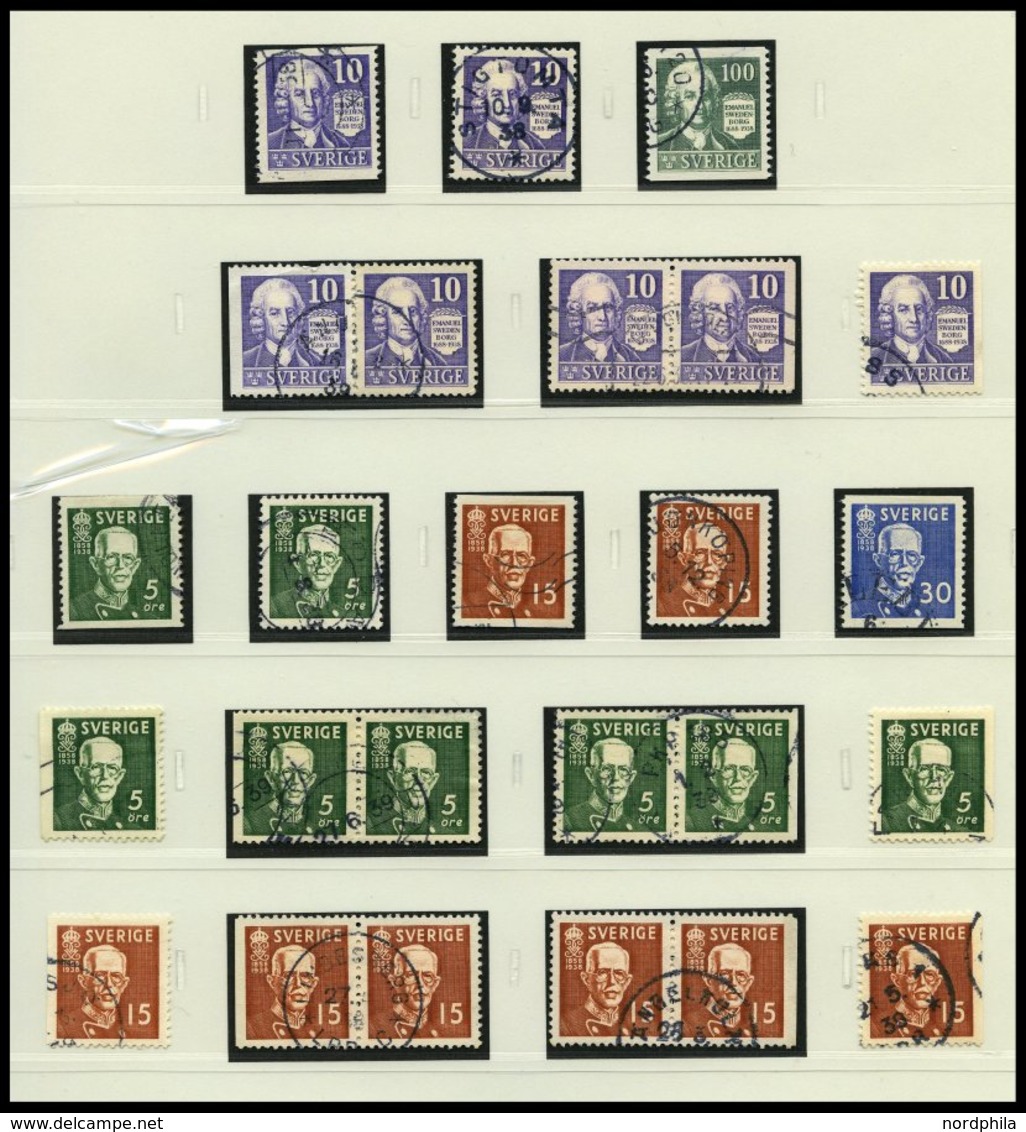 SAMMLUNGEN, LOTS O, Reichhaltige Gestempelte Sammlung Schweden Von 1855-1972 In 2 SAFE-dual Alben, Dabei Mi.Nr. 2, 6, 13 - Verzamelingen