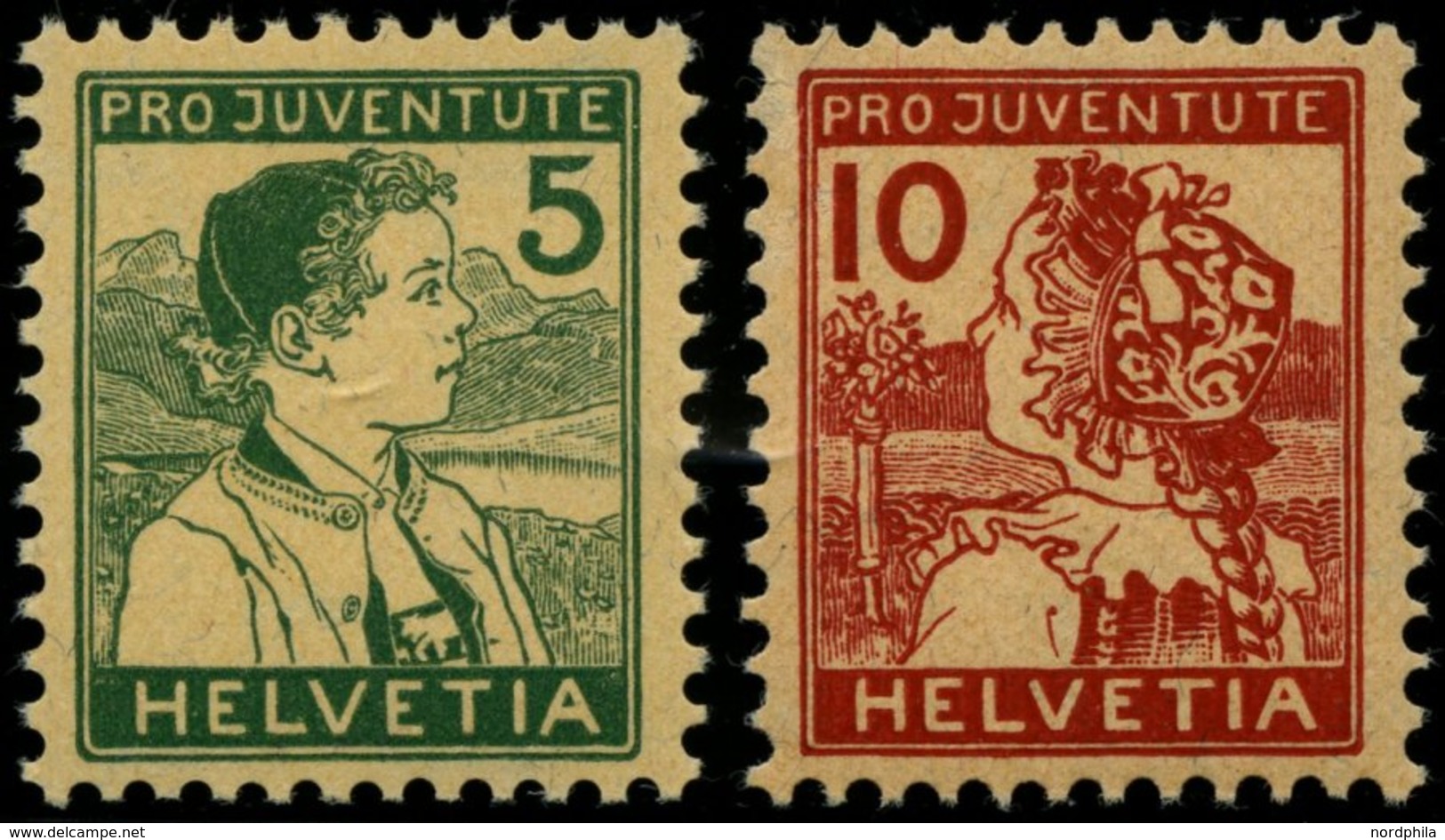 SCHWEIZ BUNDESPOST 128/9 **, 1915, Pro Juventute, Postfrisch, Pracht, Mi. 260.- - 1843-1852 Federale & Kantonnale Postzegels