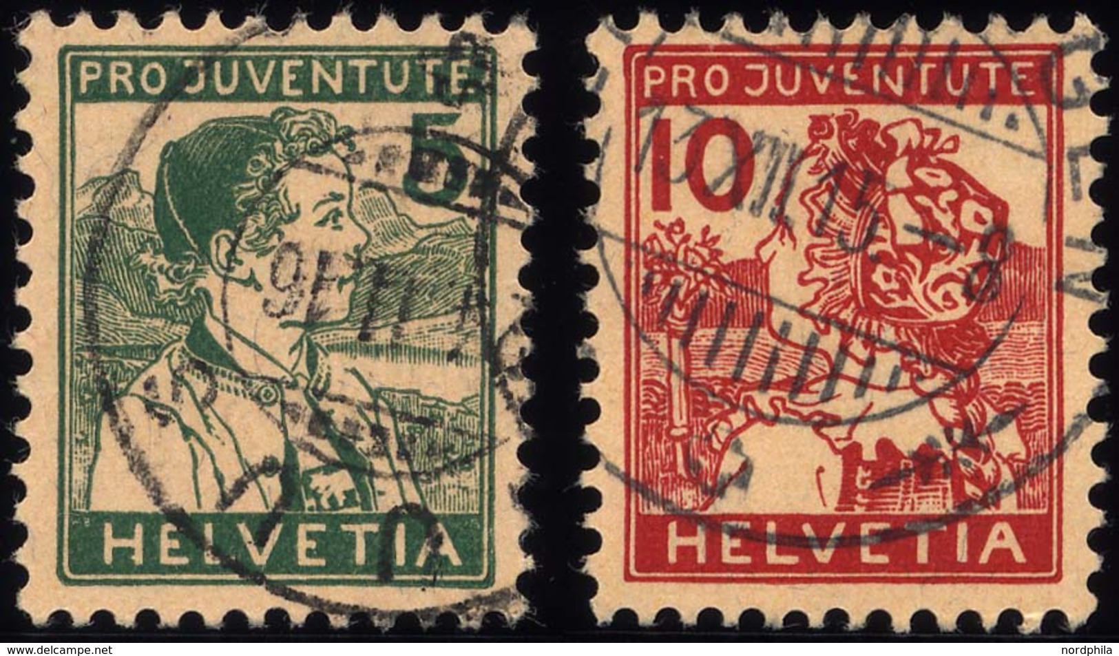 SCHWEIZ BUNDESPOST 128/9 O, 1915, Pro Juventute, Pracht, Mi. 120.- - 1843-1852 Correos Federales Y Cantonales