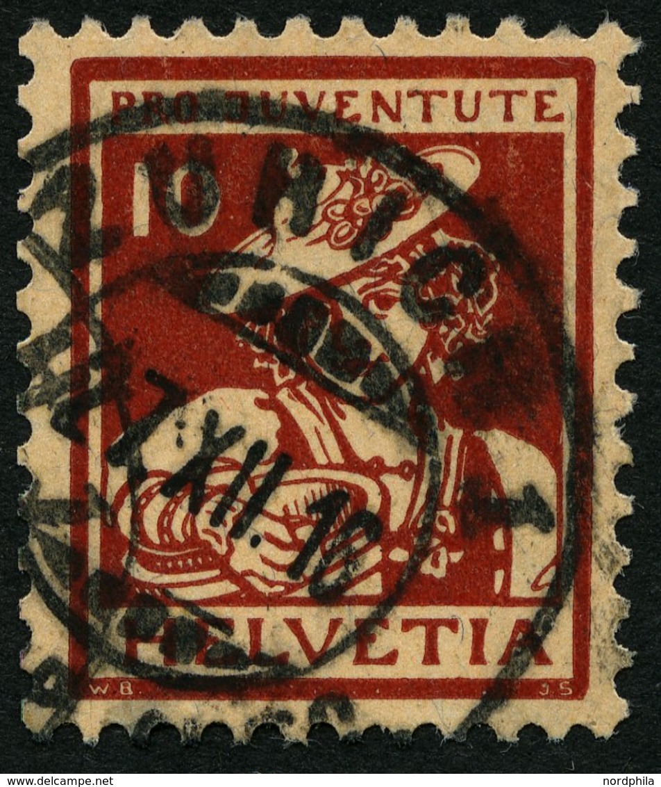 SCHWEIZ BUNDESPOST 132 O, 1916, 10 C. Pro Juventute, Pracht, Mi. 90.- - 1843-1852 Poste Federali E Cantonali