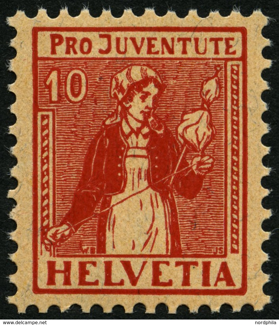 SCHWEIZ BUNDESPOST 135 **, 1917, 10 C. Pro Juventute, Postfrisch, Pracht, Mi. 60.- - 1843-1852 Timbres Cantonaux Et  Fédéraux