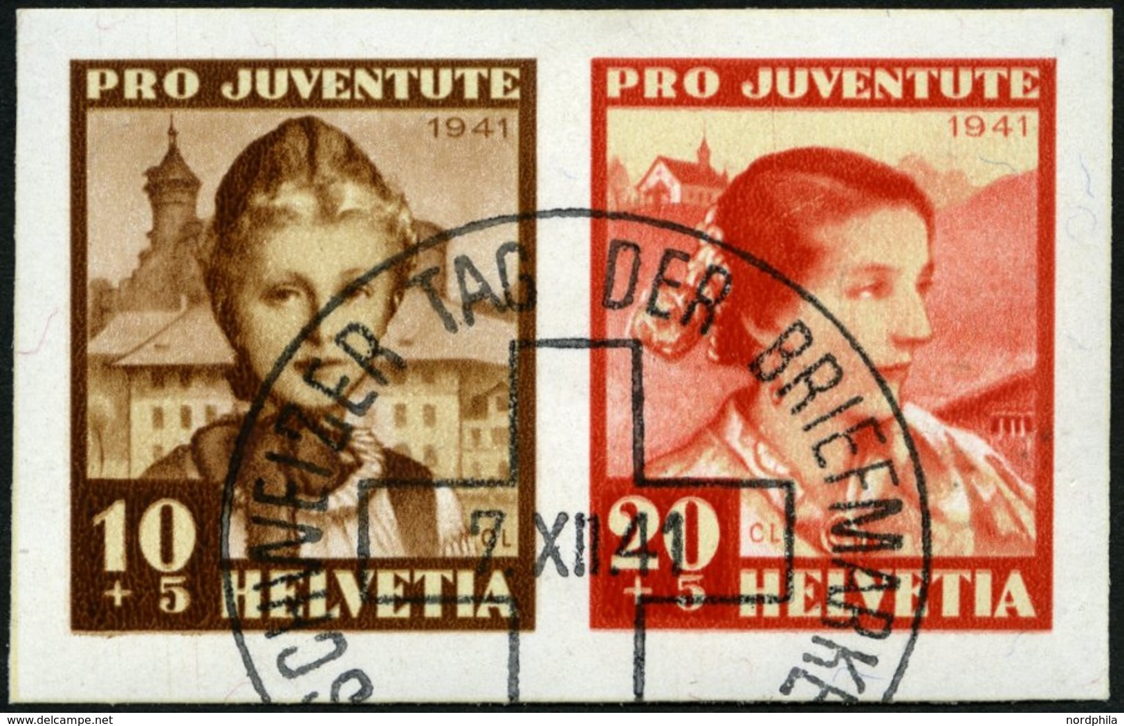 SCHWEIZ BUNDESPOST 403/4 O, 1941, Einzelmarken Pro Juventute, Prachtpaar, Mi. (320.-) - 1843-1852 Federal & Cantonal Stamps