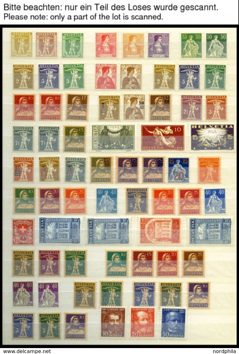 SAMMLUNGEN **, 1907-63, Postfrische Partie Meist Verschiedener Kompletter Ausgaben Schweiz, Schwerpunkt Pro Patria Und P - Collections