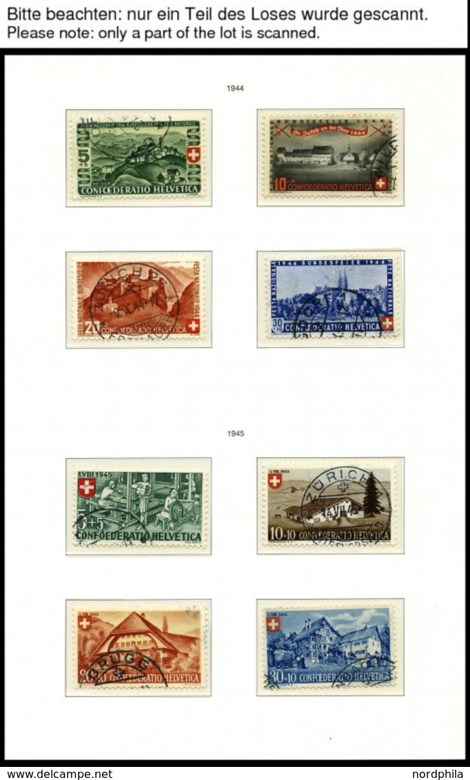 SAMMLUNGEN O, Saubere Gestempelte Sammlung Pro Patria Von 1938-69 Auf MAWIR Seiten, Ab 1941 Komplett, Fast Nur Prachterh - Collections