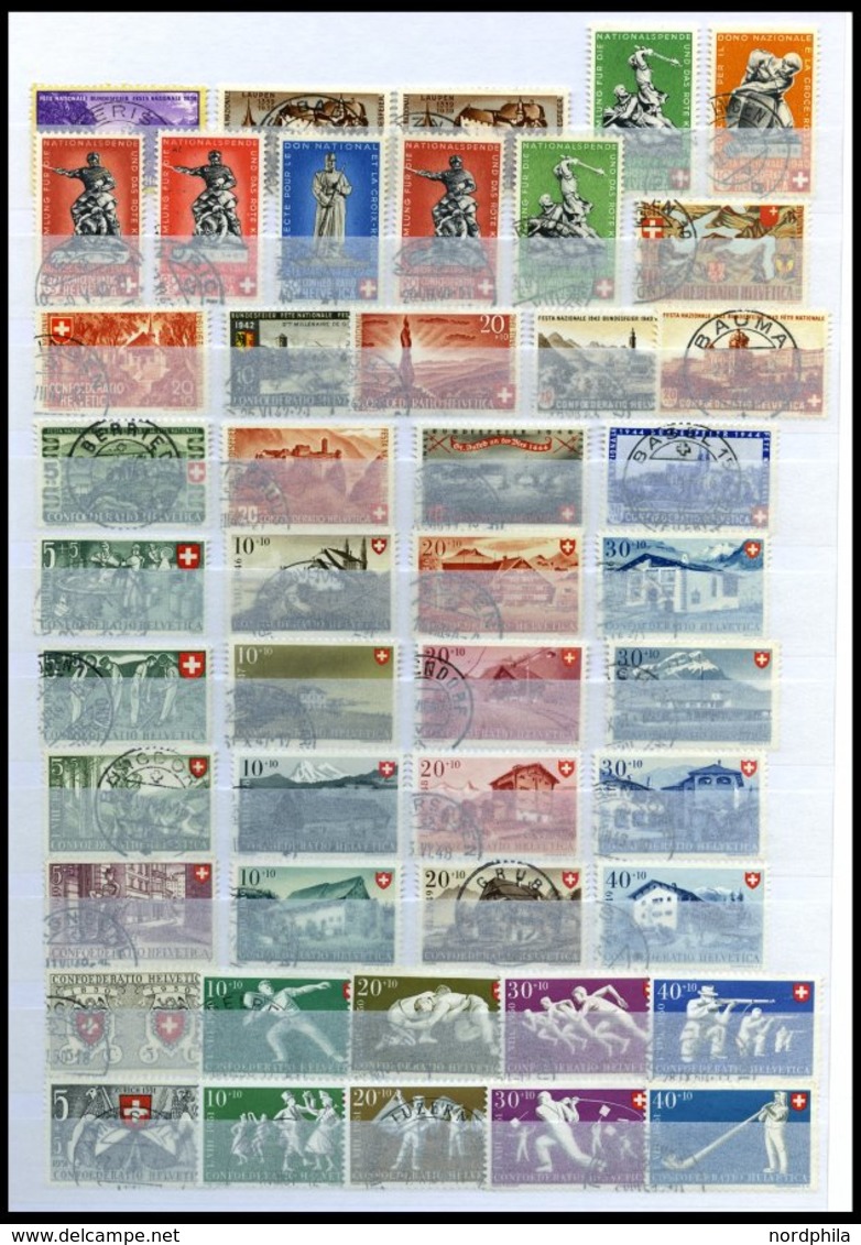 SAMMLUNGEN o,Brief , sauber gestempelte Sammlung Schweiz von 1907-74 im Einsteckbuch, ab 1946 recht komplett, Prachterha