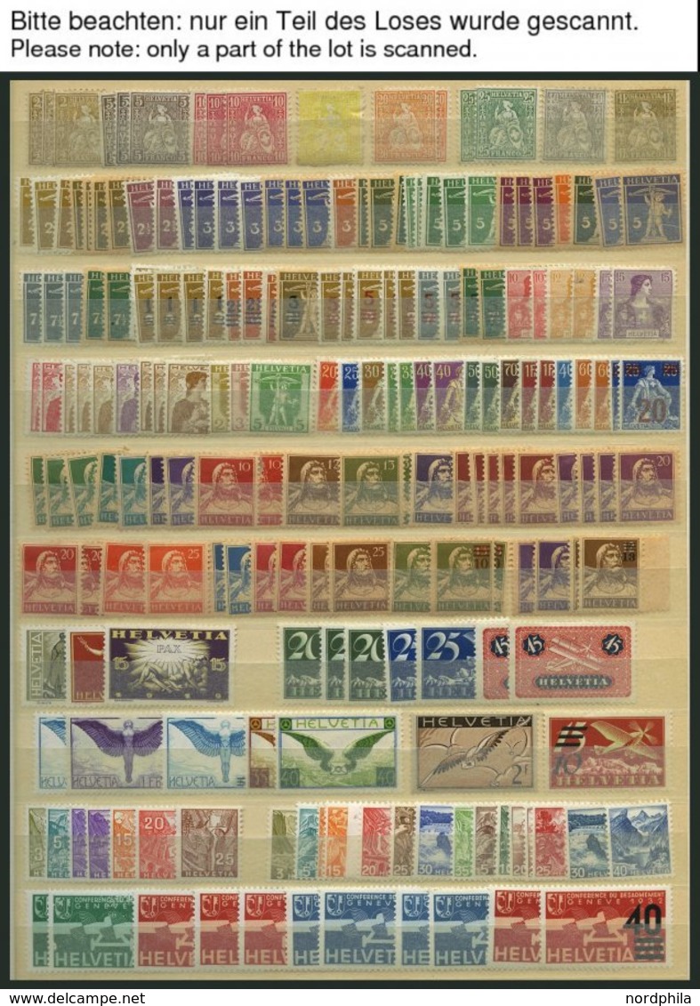 LOTS *, **, 1881-1962, Kleine Ungebrauchte Dublettenpartie Schweiz Mit Mittleren Augaben, Meist Prachterhaltung, Mi. Ca. - Verzamelingen