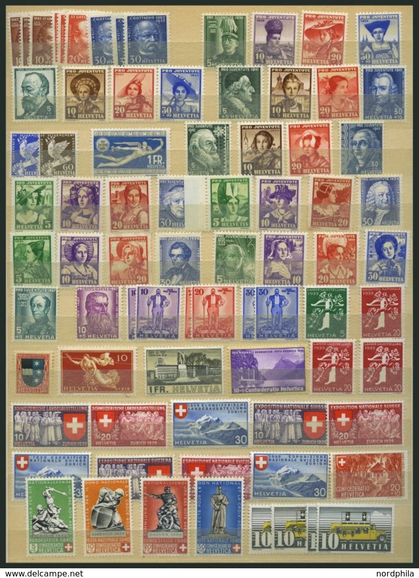 LOTS *, **, 1881-1962, Kleine Ungebrauchte Dublettenpartie Schweiz Mit Mittleren Augaben, Meist Prachterhaltung, Mi. Ca. - Verzamelingen