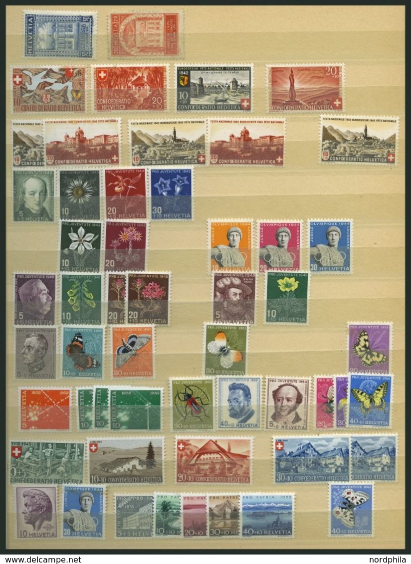 LOTS *, **, 1881-1962, Kleine Ungebrauchte Dublettenpartie Schweiz Mit Mittleren Augaben, Meist Prachterhaltung, Mi. Ca. - Verzamelingen