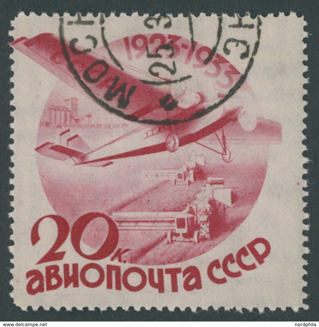SOWJETUNION 464X O, 1934, 20 K. Luftfahrt Und Luftpost, Wz. Stehend, Pracht, Mi. -.- - Oblitérés
