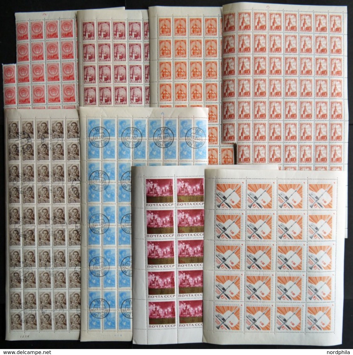 SAMMLUNGEN, LOTS **,o , Bogenmappe Mit Bogenteilen Sowjetunion Von 1953-76, Prachterhaltung, Mi. über 850.- - Used Stamps