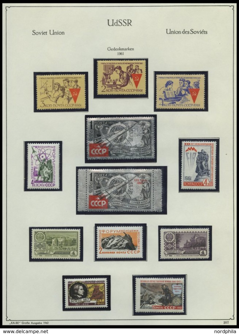 SAMMLUNGEN, LOTS **,o , Komplette, Meist Postfrische Sammlung Sowjetunion Von 1956-62 Im KA-BE Album, Prachterhaltung - Gebruikt