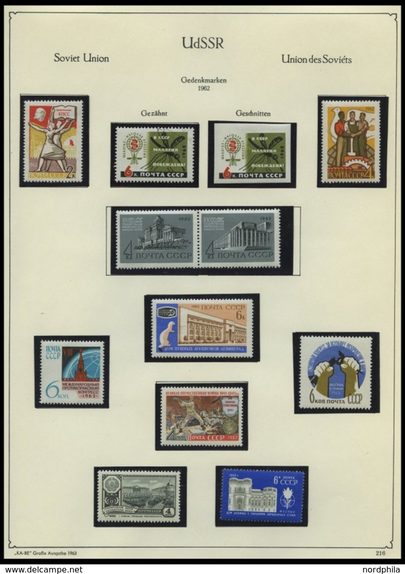 SAMMLUNGEN, LOTS **,o , Komplette, Meist Postfrische Sammlung Sowjetunion Von 1956-62 Im KA-BE Album, Prachterhaltung - Gebruikt