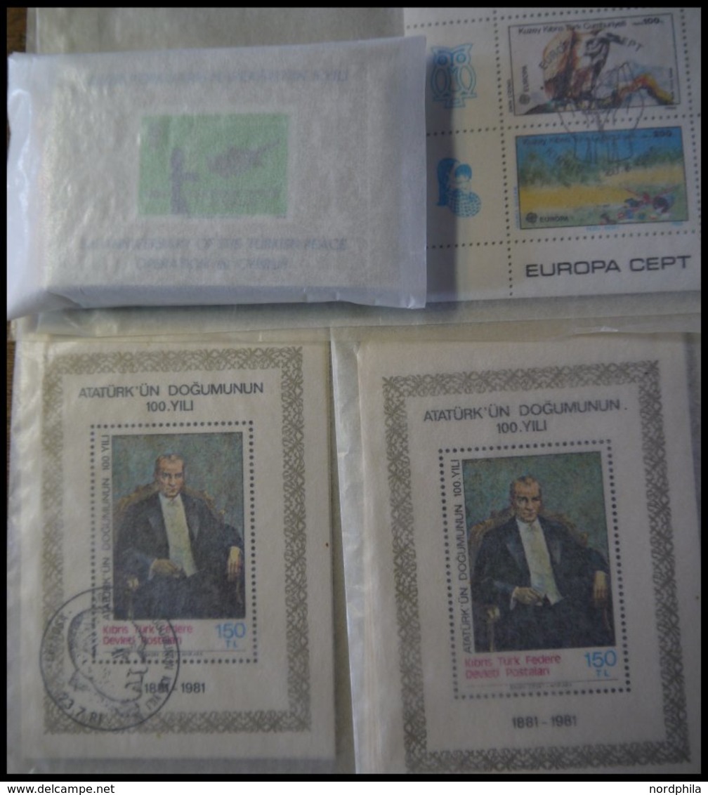 TÜRKISCH ZYPERN **, O, 1979-86, Kleine Partie Blocks: Bl. 1 ** (97x), Bl. 2 ** (25x), Gestempelt (6x) Und Bl. 5 Gestempe - Nuovi