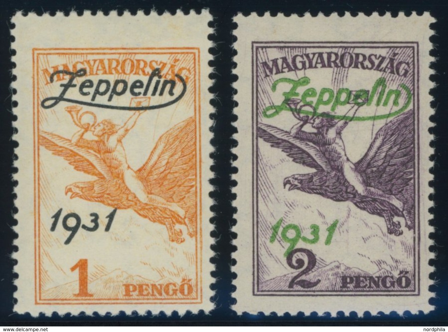 UNGARN 478/9 *, 1931, Graf Zeppelin, Falzrest, Pracht - Autres & Non Classés