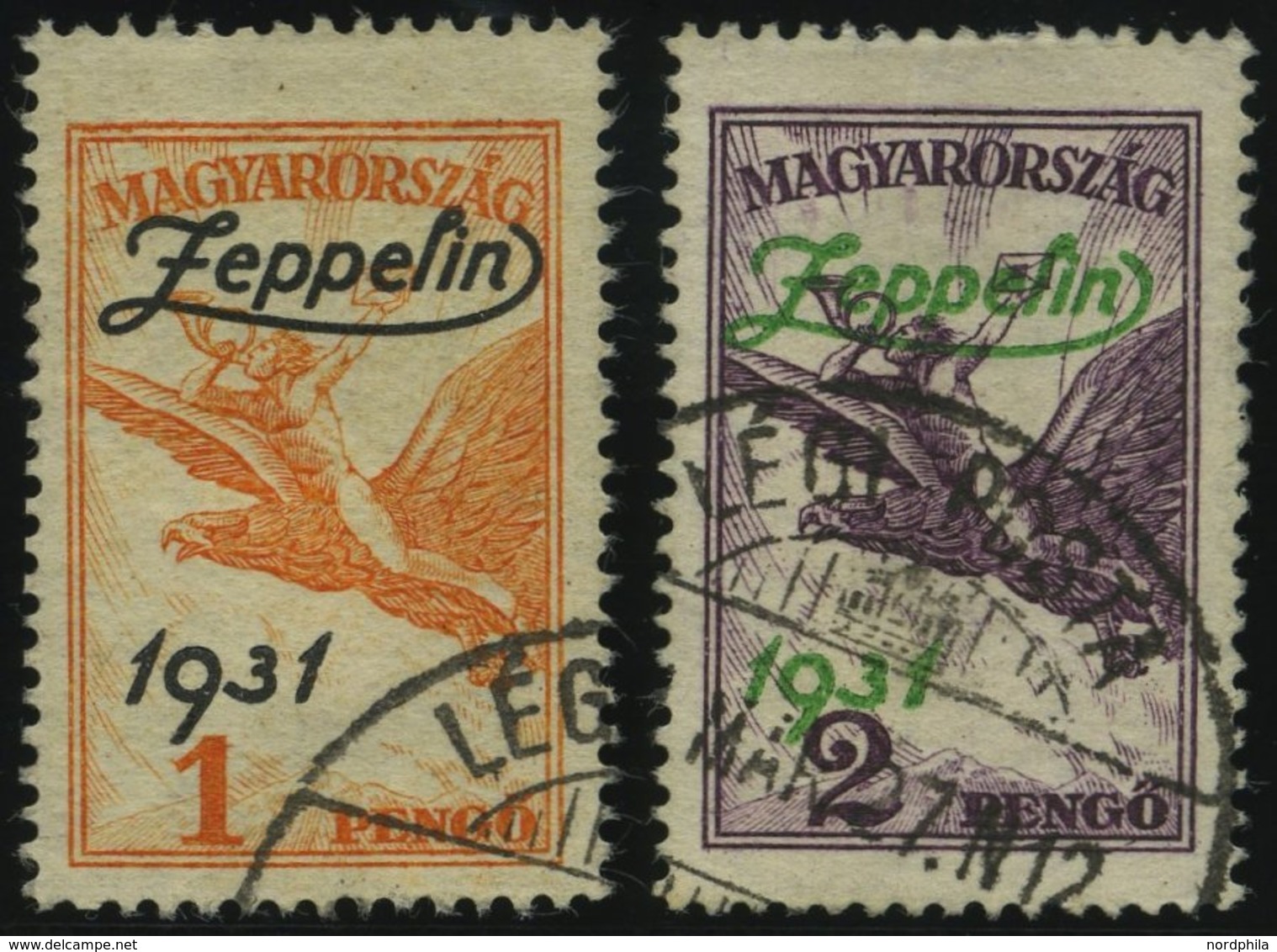 UNGARN 478/9 O, 1931, Graf Zeppelin, üblich Gezähnt, 2 Prachtwerte, Mi. 180.- - Other & Unclassified