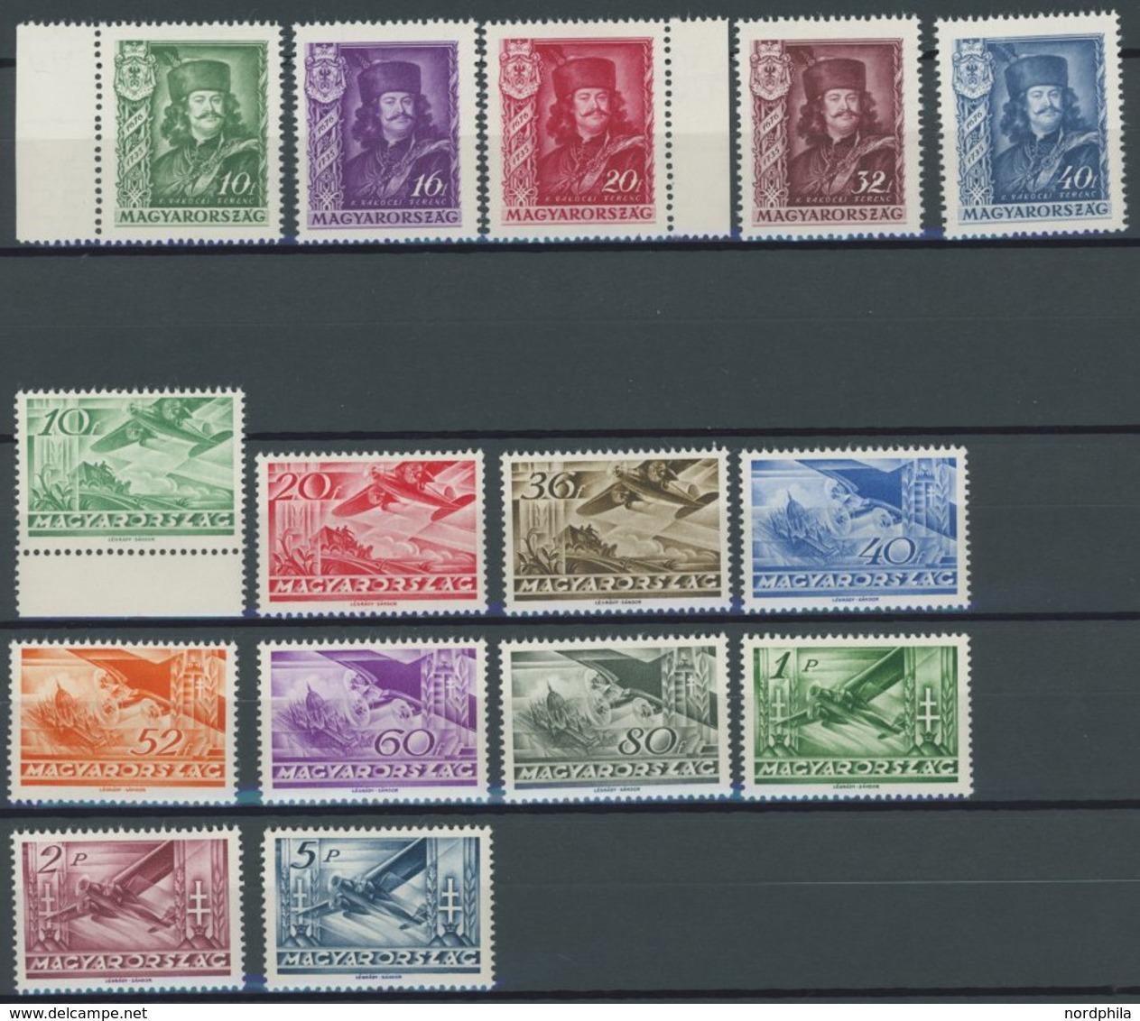 UNGARN 517-21,528-37 **, 1935/6, Fürst Ferenc Rakoczil Und Flugpost, 2 Postfrische Prachtsätze, Mi. 95.- - Otros & Sin Clasificación