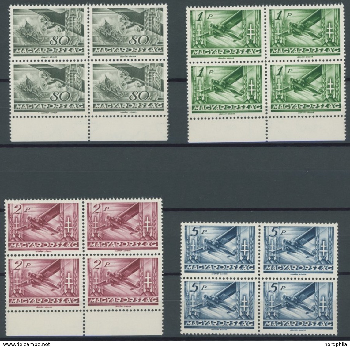 UNGARN 528-37 VB **, 1936, Flugpost In Viererblocks, Postfrischer Prachtsatz, Mi. 220.- - Andere & Zonder Classificatie