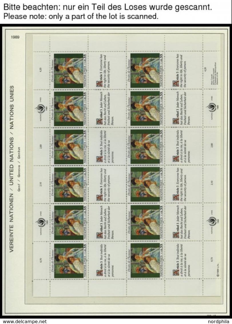 UNO - GENF KB **, 1983-89, 4 Verschiedene Kleinbogensätze: Mi.Nr. 117/8, 158/9, 165/6 Und 180/1, Pracht, Mi. 133.- - Autres & Non Classés